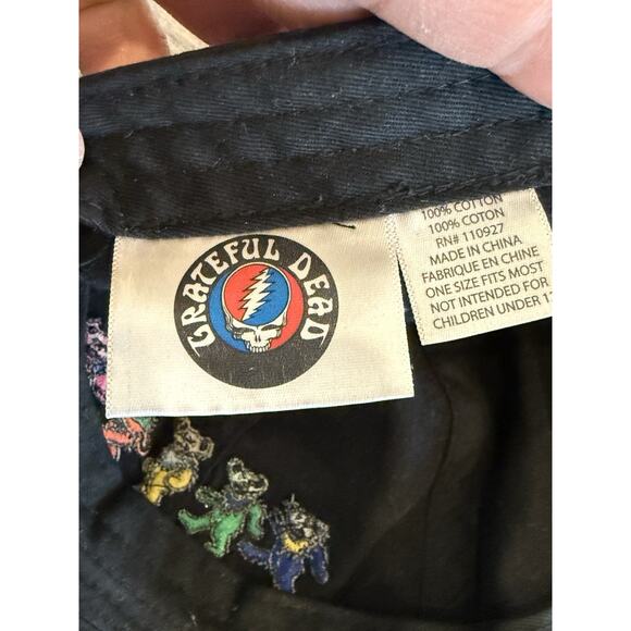 Grateful Dead Mens Black Dancing Bears Classic Rock Adjustable Strapback Hat Cap - Picture 8 of 9